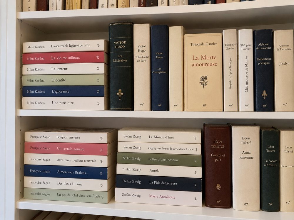La bibliothèque : Sagan, Zweig, Tolstoï, Gautier, Kundera…